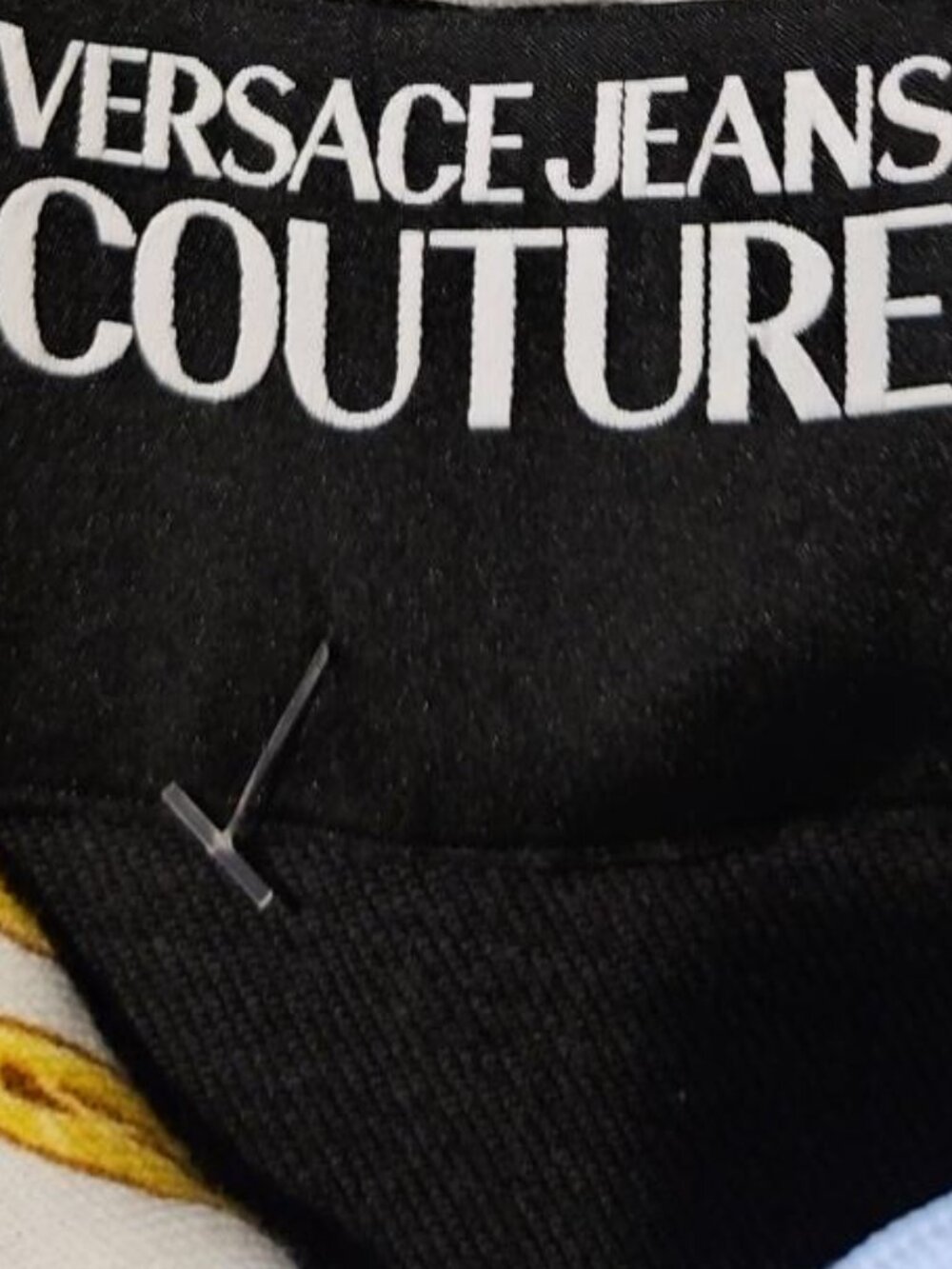 Versace Jeans Couture Baroque Print Oversized Hoodie White Black Gold Gold XS - Picture 5 of 8